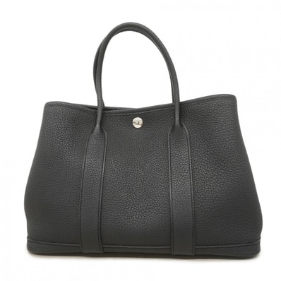 【6da0509-e】エルメス トートバッグ ガーデンパーティTPM ネゴンダ ブラック シルバー金具 A刻印【中古】レディース