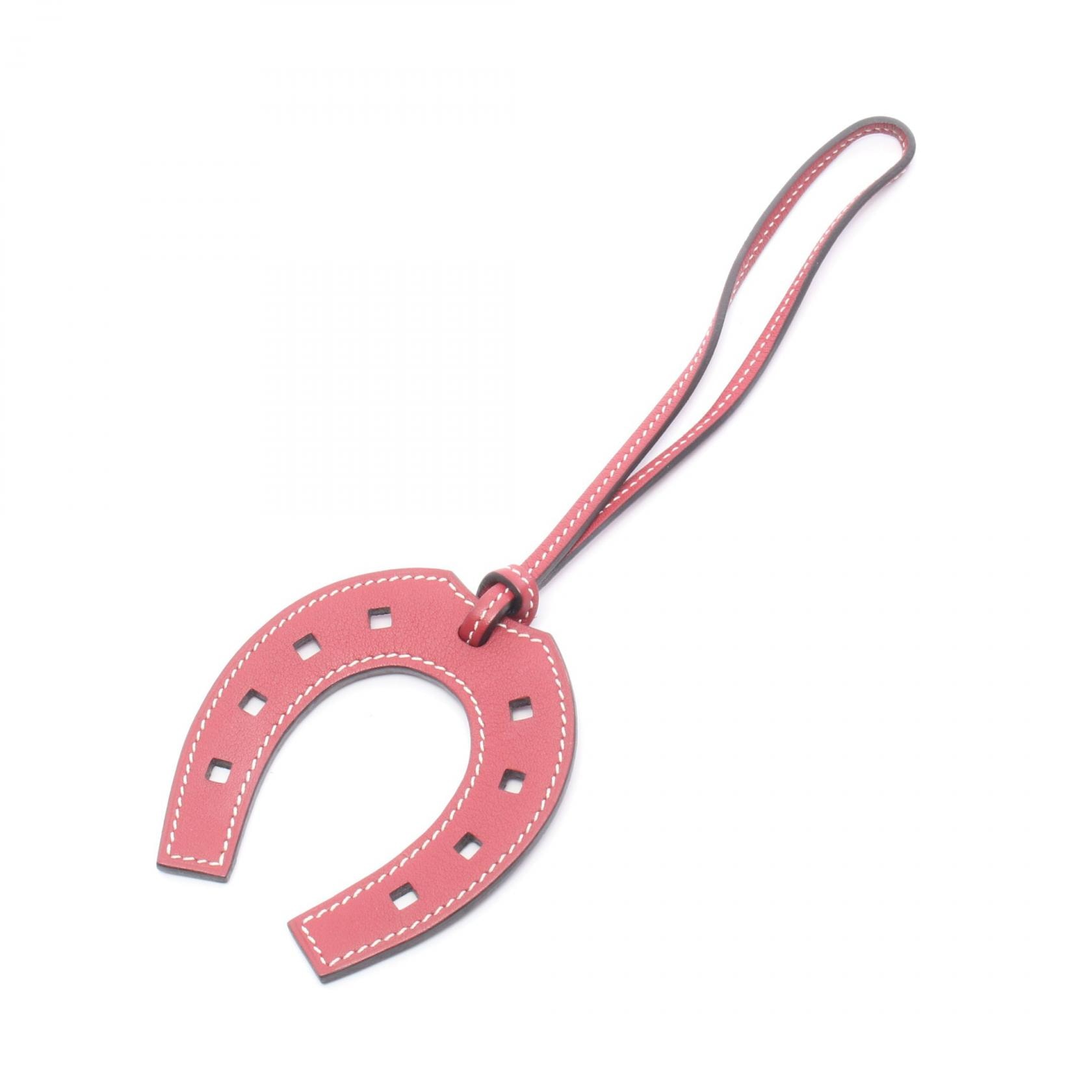 エルメス HERMES パドック シュバル ホースシュー ルビー チャーム アクセサリー レザー ヴォースイフト ルビー レディース ボルドー系 【中古】
