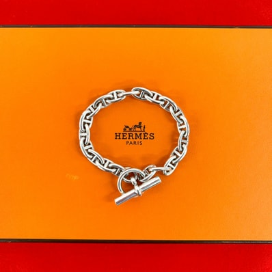 HERMES エルメス シェーヌダンクル PM マルジェラ期 シルバー925 ブレスレット シルバー
132-8