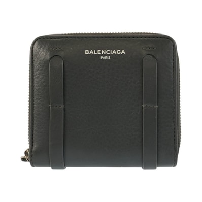 美品 BALENCIAGA バレンシアガ エブリデイ グレー シルバー金具 レザー コインケース 小銭入れ 604054 【中古】