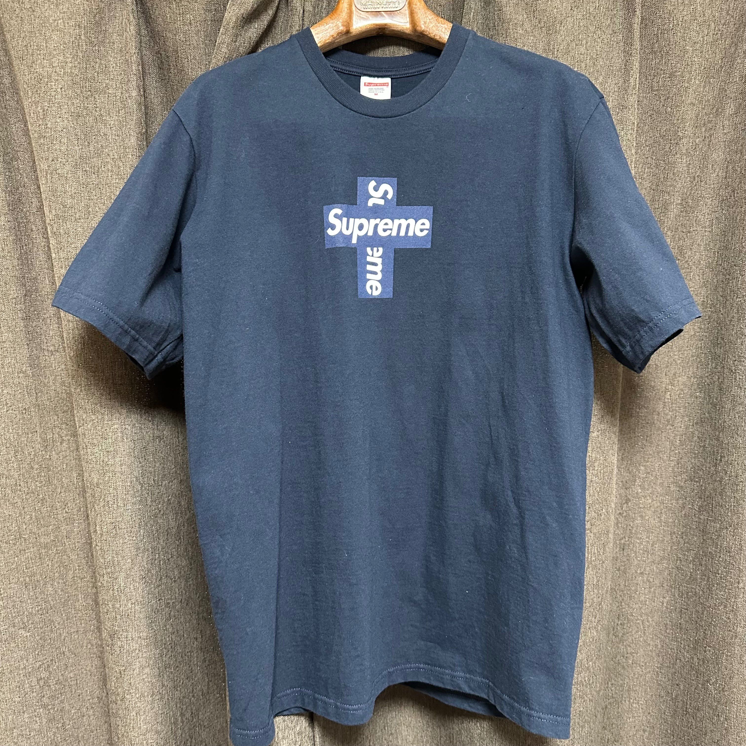 Supreme Cross Box Logo Tee "Navy"