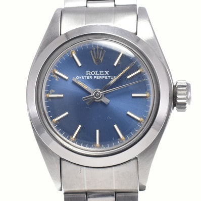ロレックス ROLEX 6718 オイスターパーペチュアル Cal.2030 ブルー 自動巻き レディース 良品 腕時計 L#147185