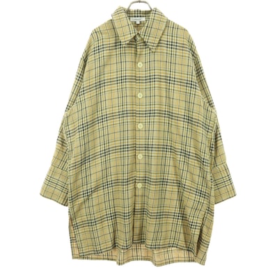 MOUSSY マウジー チェック柄 長袖 シャツ F ベージュ