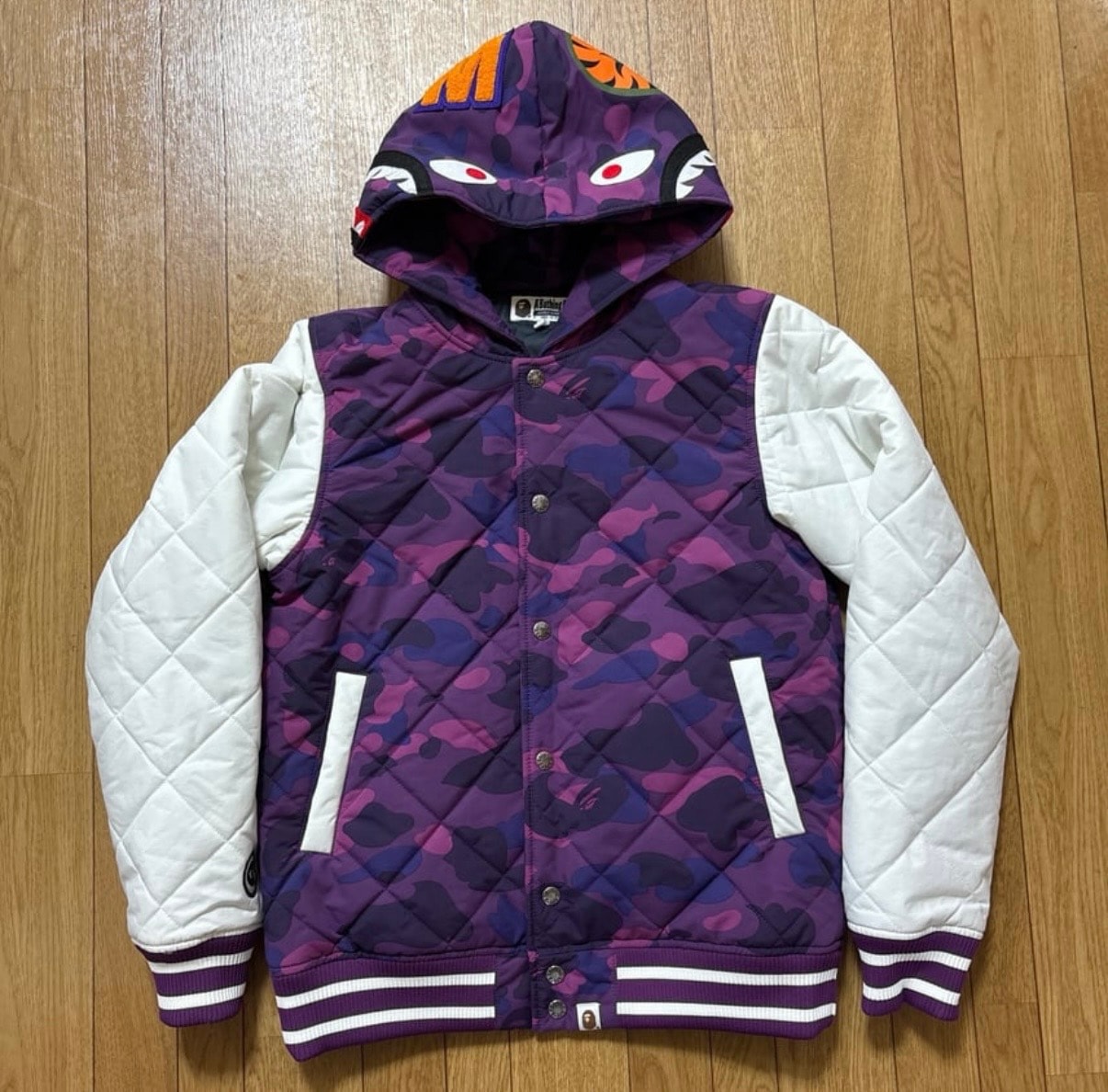 BAPE shark jacket purple camo スタジャン シャーク エイプ ベイプ
