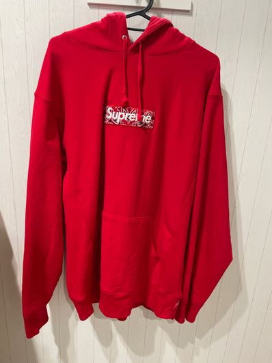 Supreme Bandana Box Logo Hooded Sweatshirt "Red"