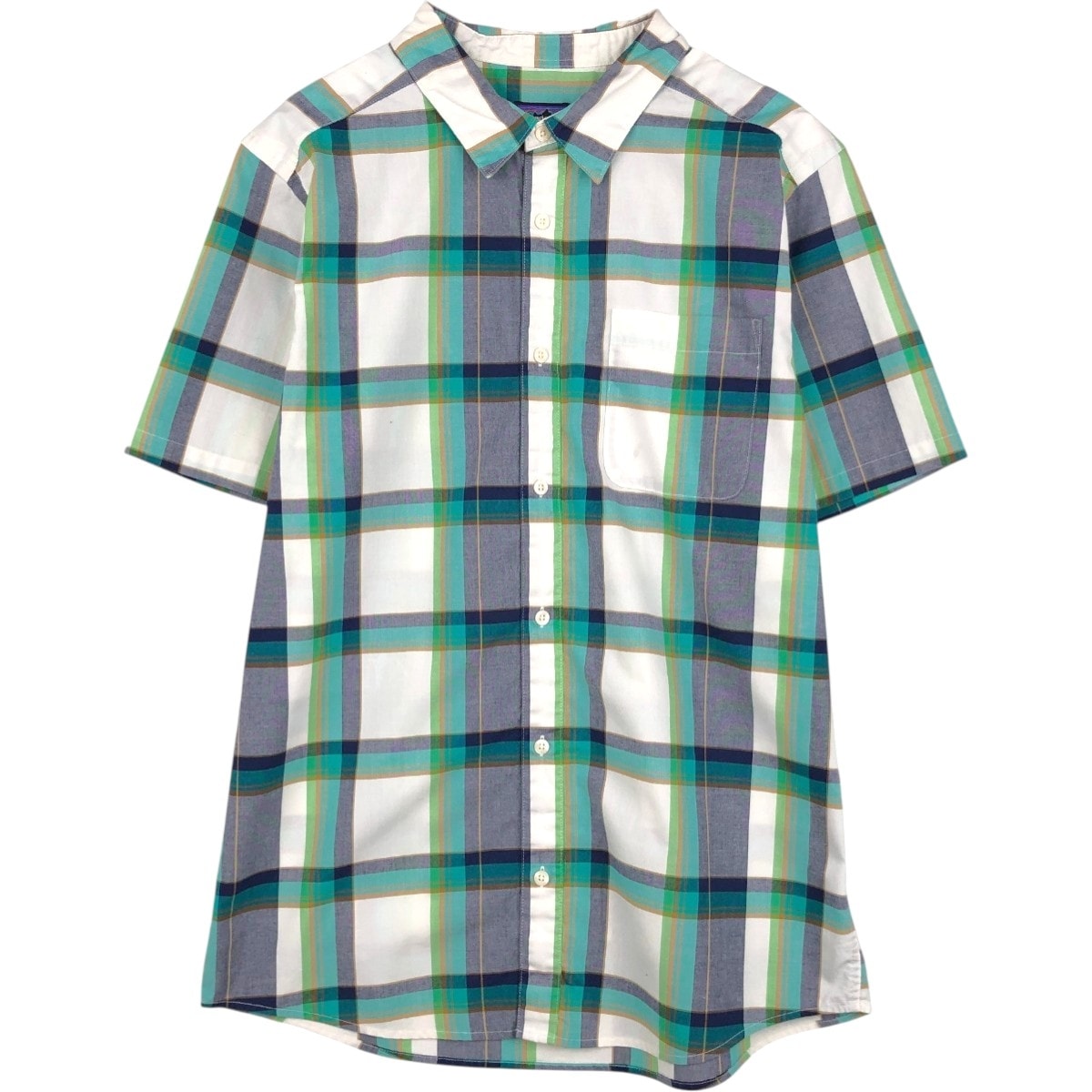 古着 パタゴニア Patagonia ORGANIC COTTON オーガニックコットン メンズ・ゴー・トゥ・シャツ 52690SP13 チェック柄 半袖 ポリコットンシャツ メンズL相当/eaa660960