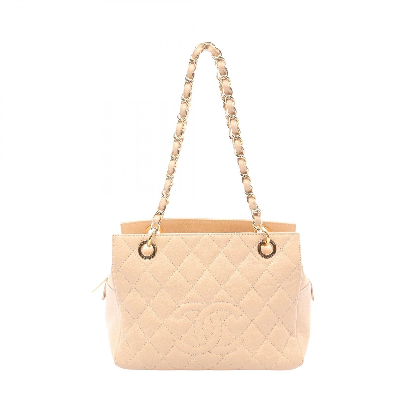 シャネル CHANEL マトラッセ ショルダーバッグ バッグ カーフ(牛革) レディース ベージュ系 A18004 【中古】