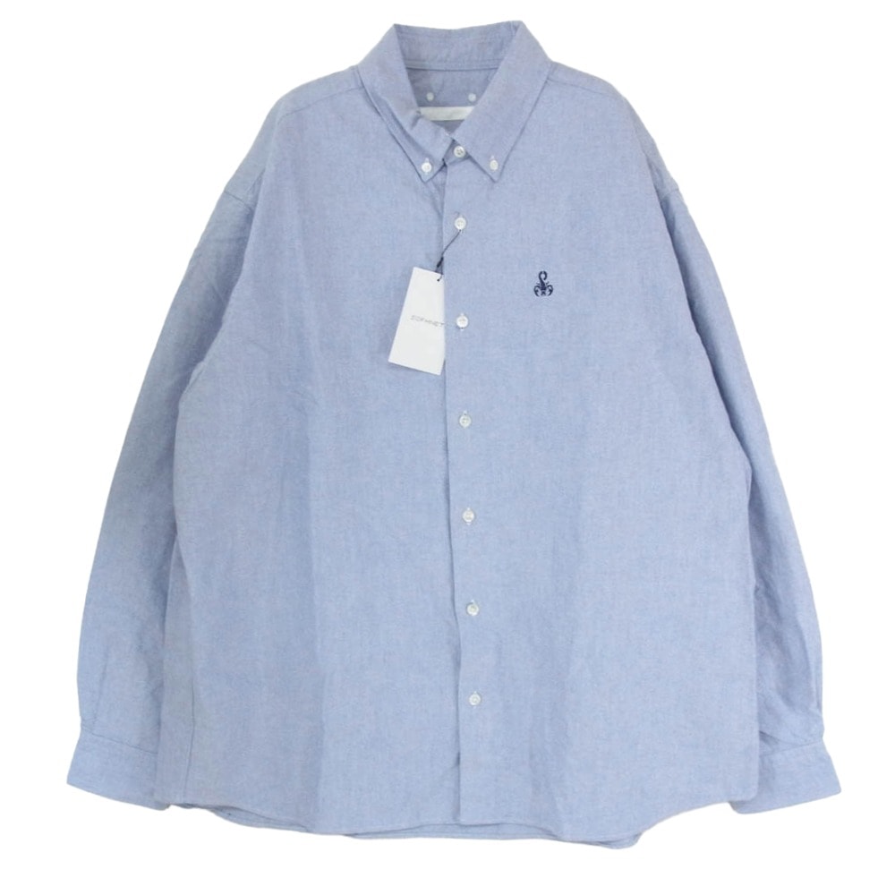 SOPHNET. ソフネット 長袖シャツ 26SS SPNT-260002 CHECK PANELED B.D SHIRT オンブレチェック切り替え ボタンダウン シャツ ブルー系 4【新古品】【未使用】【中古】