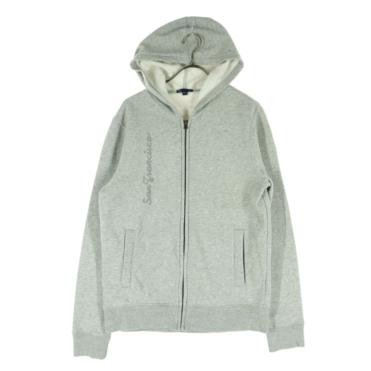 GAP ギャップ 裏起毛 長袖 ジップパーカー S グレー