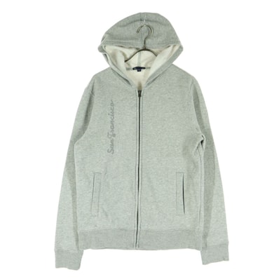 GAP ギャップ 裏起毛 長袖 ジップパーカー S グレー