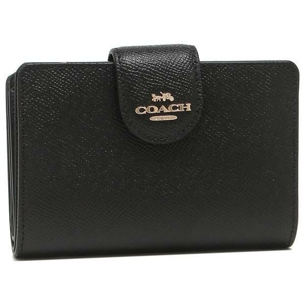 コーチ レザー 二つ折り財布 coach ミニ財布 6390-imblk