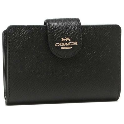 コーチ レザー 二つ折り財布 coach ミニ財布 6390-imblk