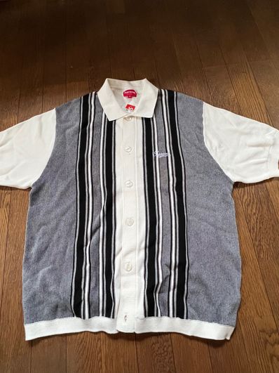Supreme Stripe Button Up Polo "White"