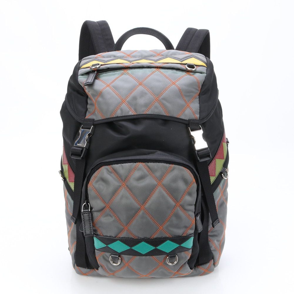 ■極美品 プラダ テスート ナイロンリュックサック レザー×ナイロン