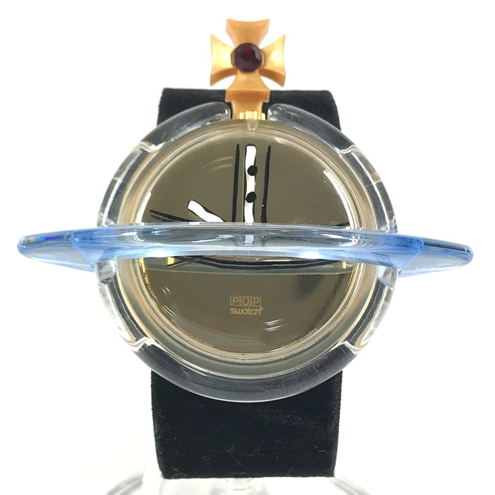 スウォッチ Swatch ポップ オーブ 1993年 不明 Vivienne Westwood ヴィヴィアンウエストウッド コラボ メンズウォッチ  レディースウォッチ 腕時計 プラスチック ブラック