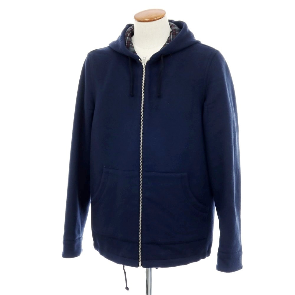 【中古】マルニ MARNI ウール フーデッドブルゾン ネイビー【サイズ48】【メンズ】