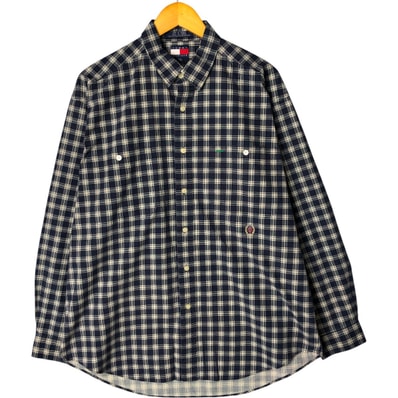 古着 90年代~ トミーヒルフィガー TOMMY HILFIGER 長袖 コットンチェックシャツ メンズL相当 ヴィンテージ/eaa578015