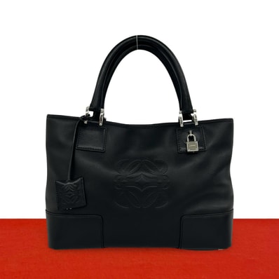 LOEWE ロエベ フスタ アナグラム レザー ハンドバッグ ブラック
33269