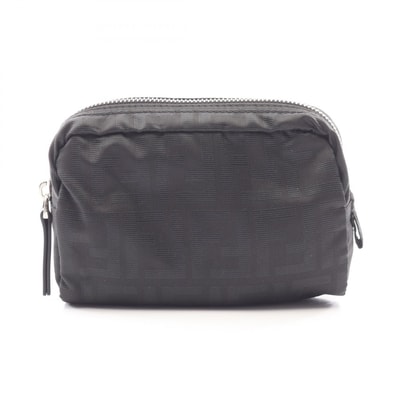 フェンディ FENDI ズッカ ポーチ バッグ キャンバス レザー レディース ブラック系 8N0218B1J2F0QA1 【新品】