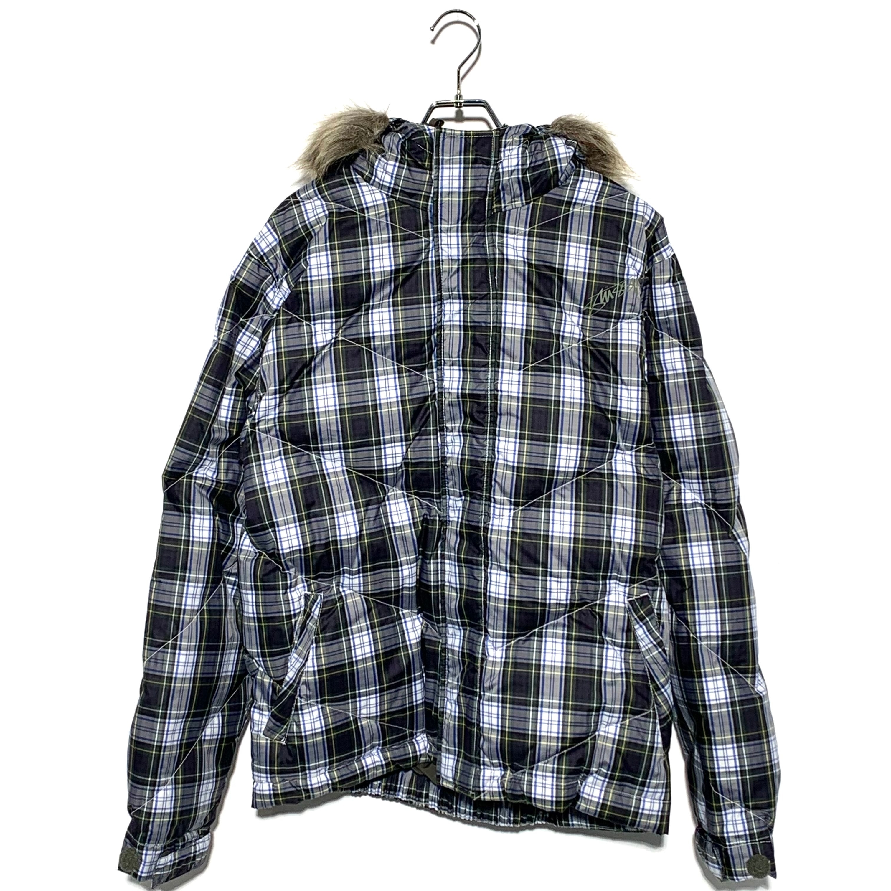STUSSY PLAID FUR DOWN JACKET Multi