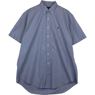 古着 ラルフローレン Ralph Lauren CLASSIC FIT クラシックフィット 半袖 ボタンダウン チェックシャツ メンズL相当/eaa641141