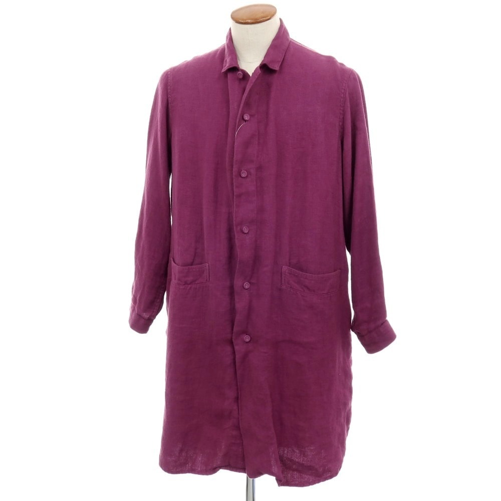 【中古】ブルーナボイン BRUNABOINNE ドゥーニーアサナルロング リネン シャツ パープル【サイズM】【メンズ】