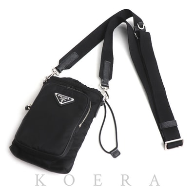 PRADA プラダ Re-Nylon スマートフォンケース ショルダーバッグ ブラック 2ZH155_2DMI_F0002 IC レディース【中古】