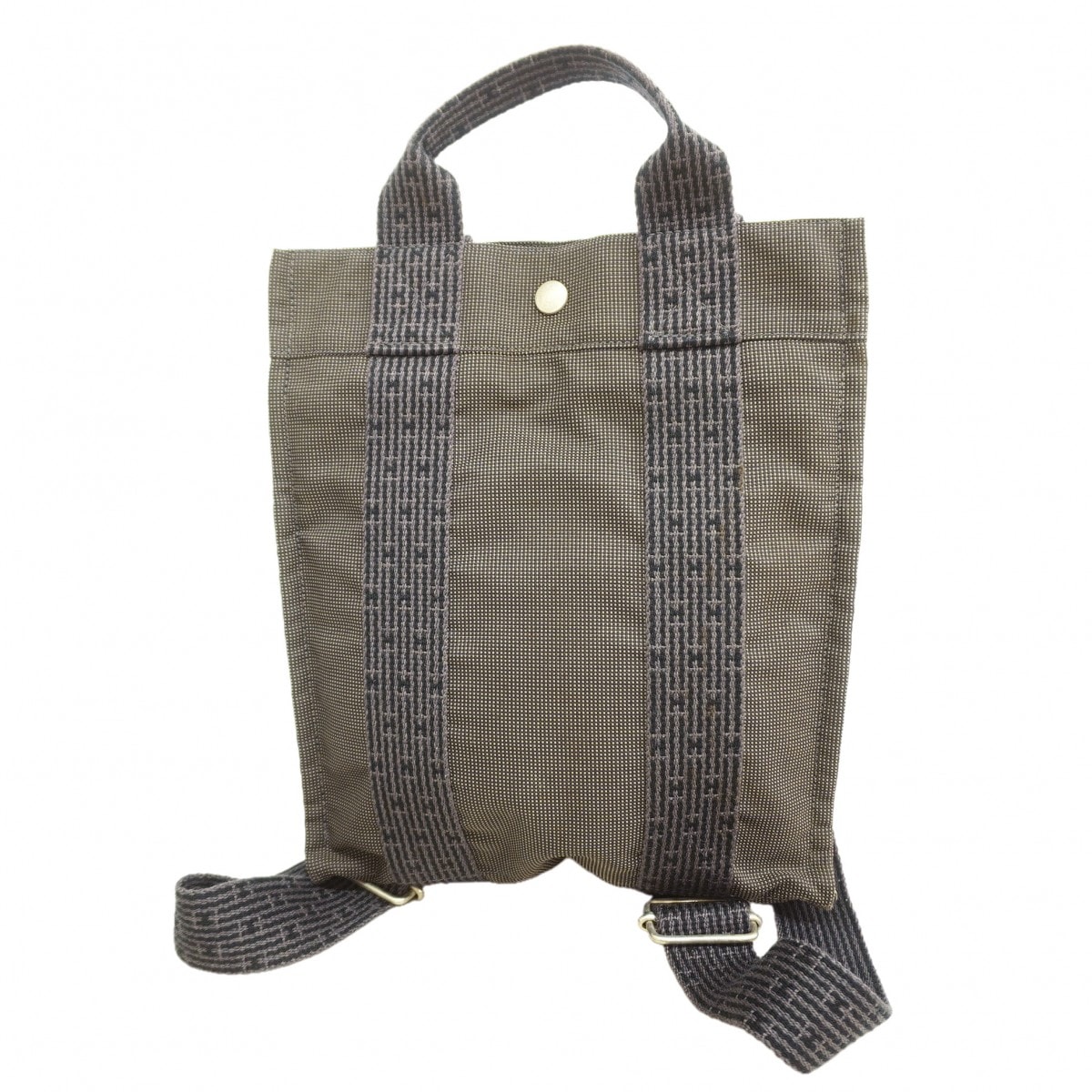【6gd4921-k】エルメス リュック・デイパック エールラインアドPM キャンバス グレー シルバー金具【中古】メンズ レディース ユニセックス