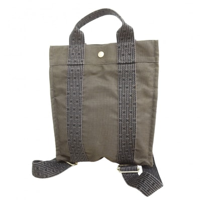 【6gd4921-k】エルメス リュック・デイパック エールラインアドPM キャンバス グレー シルバー金具【中古】メンズ レディース ユニセックス