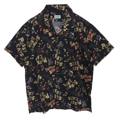 schott ショット 3115066 総柄 アロハ シャツ 半袖 ブラック系 M【中古】