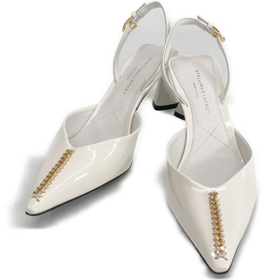 ステラマッカートニー 【新品同様】810604 エルザ パテント スリングバック パンプス 38