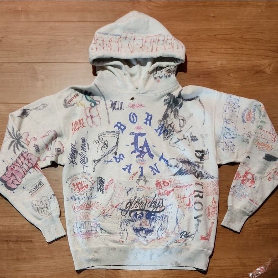 Saint Mxxxxxx x Born x Raised 24SS LA Hoodie "Gray" SM-YS8-0000-C11