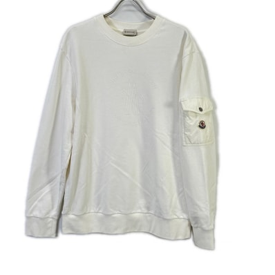 モンクレール 24年 ホワイト FELPA ロゴ スウェットシャツ XL