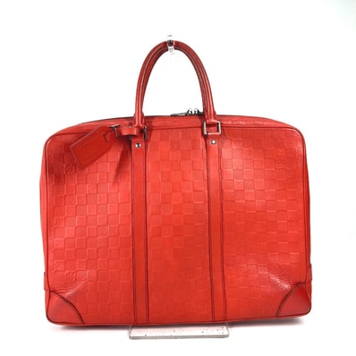 ルイヴィトン LOUIS VUITTON ポルトドキュマンヴォワヤージ PDV N41143 ダミエアンフィニ トートバッグ カバン ハンドバッグ ビジネスバッグ ダミエアンフィニレザー レッド
