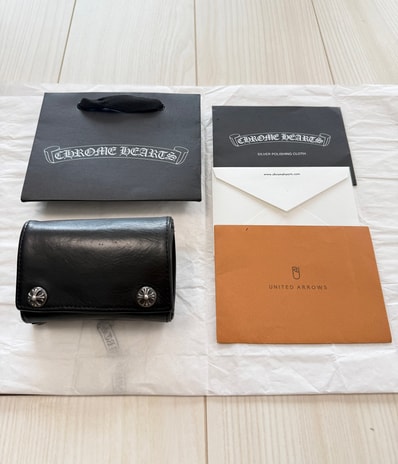 付属品完備/値下げ交渉可能 / 正規品!CHROME HEARTS クロムハーツ スリーフォールド 3FOLD ウォレット 財布