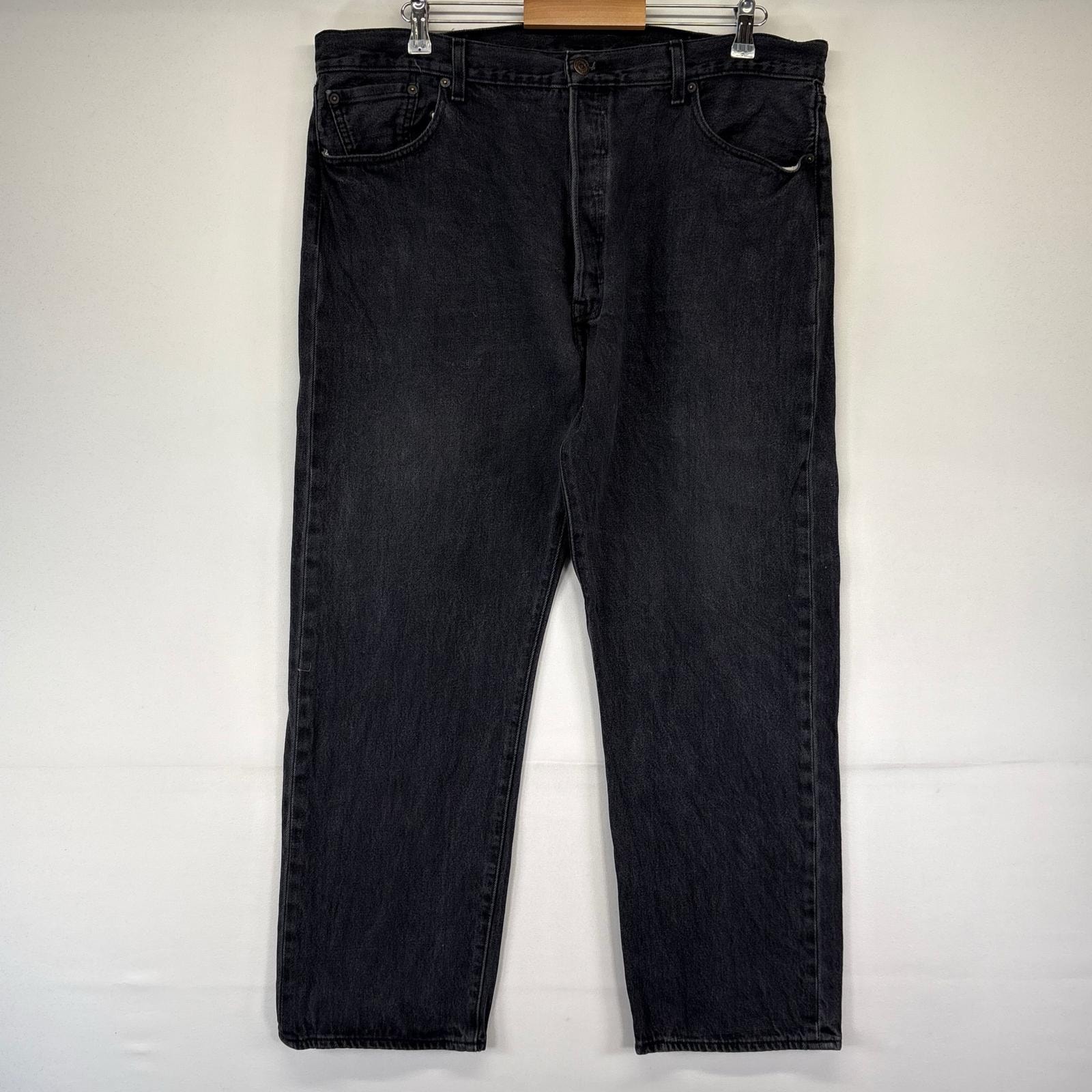 古着 リーバイス Levi's デニム パンツ 501 ジーパン ストレート ボタンフライ 大きいサイズ W42×L32  ブラック系 メンズ