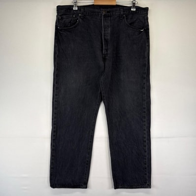 古着 リーバイス Levi's デニム パンツ 501 ジーパン ストレート ボタンフライ 大きいサイズ W42×L32 ブラック系 メンズ