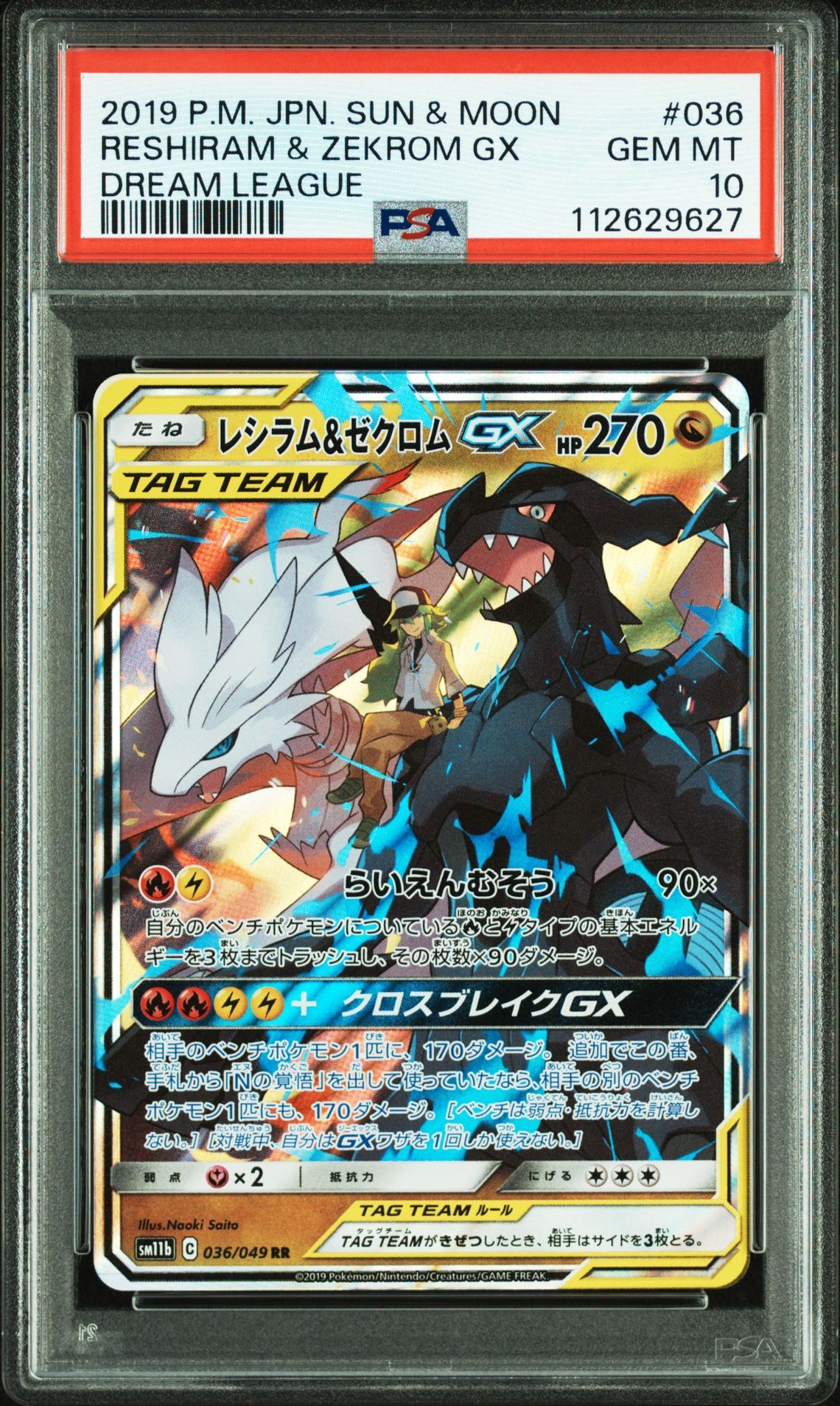 レシラム&ゼクロムGX (N) RR[SM11b 036/049](強化拡張パック「ドリームリーグ」)