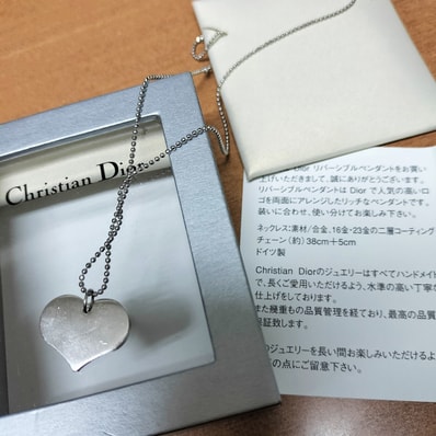 日本正規代理店/90s/Vintage★Christian Dior/ディオール★ドイツ製/16・23純金/ハート リバーシブル ペンダント/ネックレス【K23/GOLD】JAS(旧JAL)/日本エアシステム限定品◆pKC5