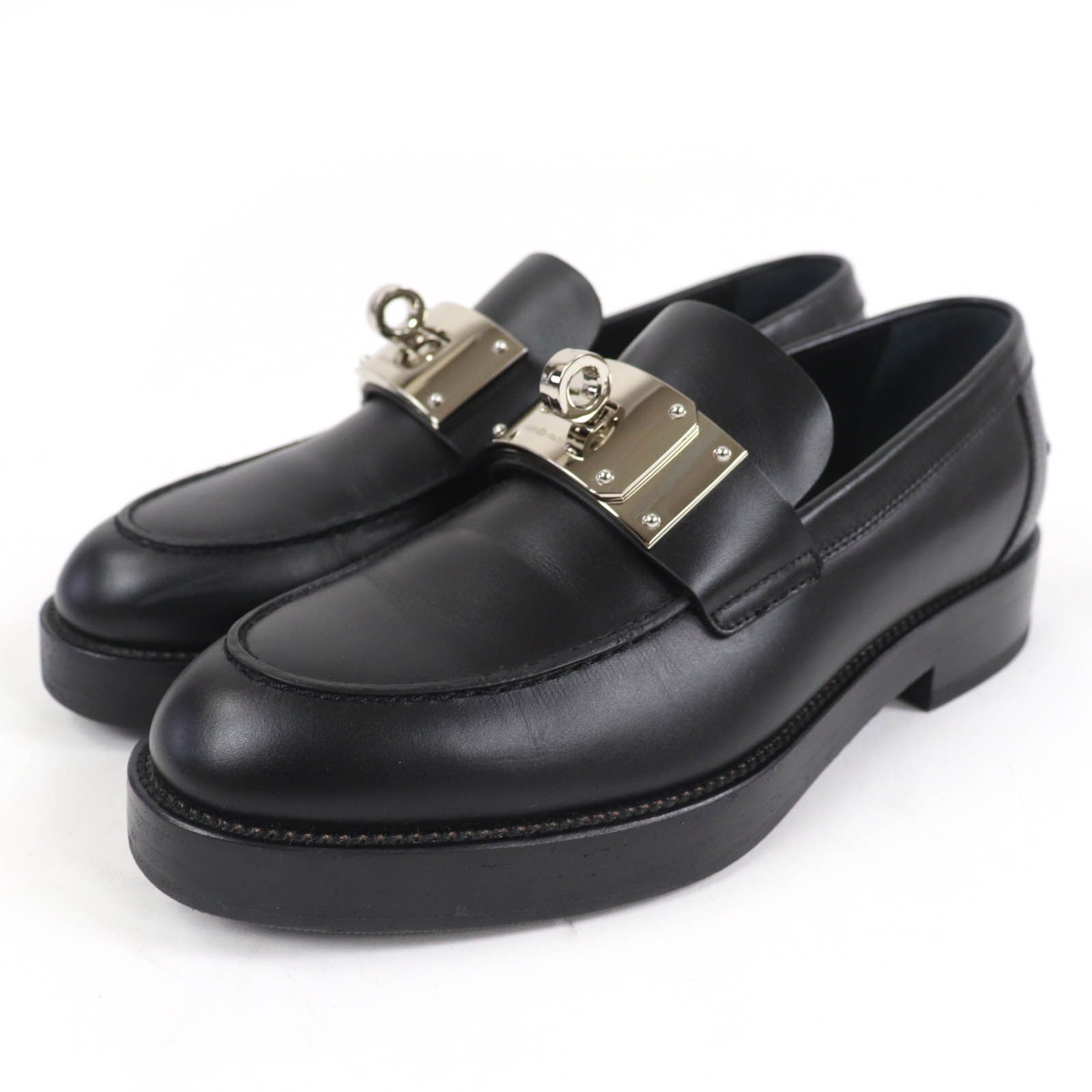 ☆新品未使用☆エルメス　モカシンホット　37 black HERMES 【新品未使用】エルメス モカシン フォーブル ブラック