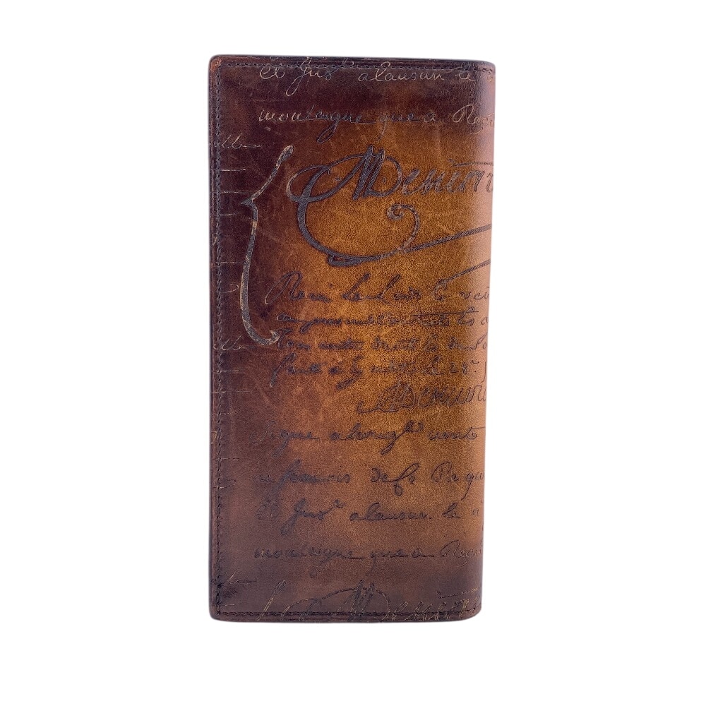 ベルルッティ Berluti 長財布 カリグラフィ サンタル スクリットレザー ブラウン