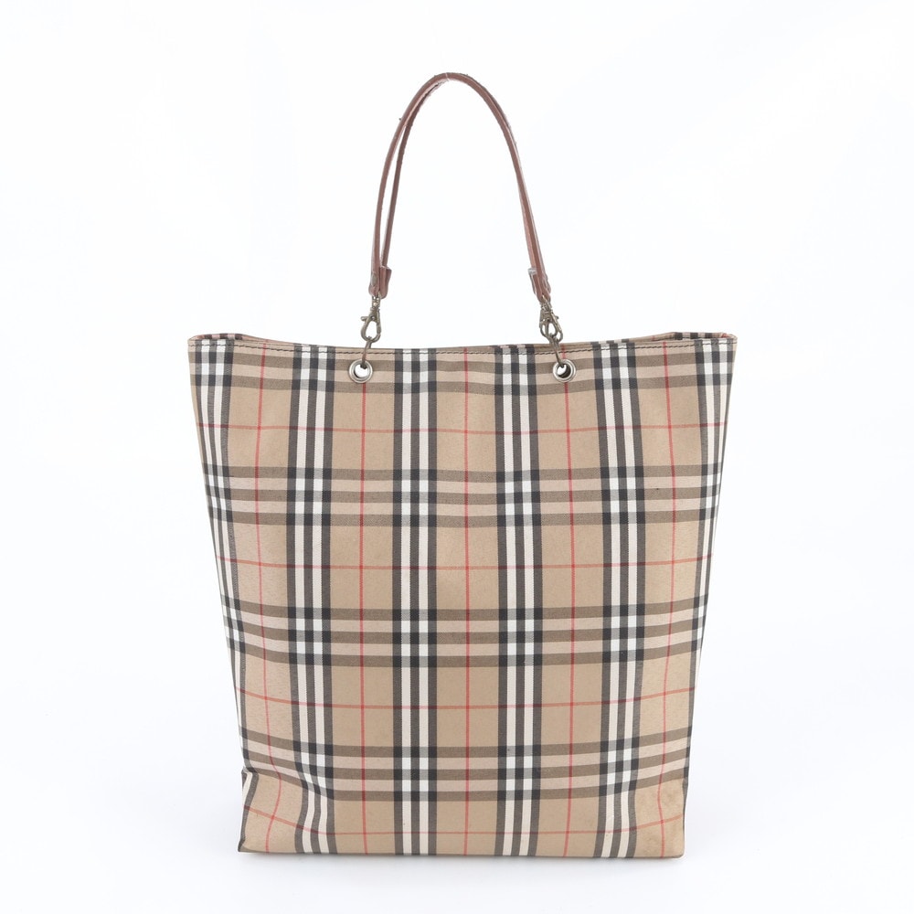 バーバリー ノバ チェックトート バッグ レザー×ナイロン