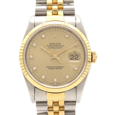 【ノーメンテナンス還元価格】ロレックス デイトジャスト 16233G. SSxYG 自動巻 S番