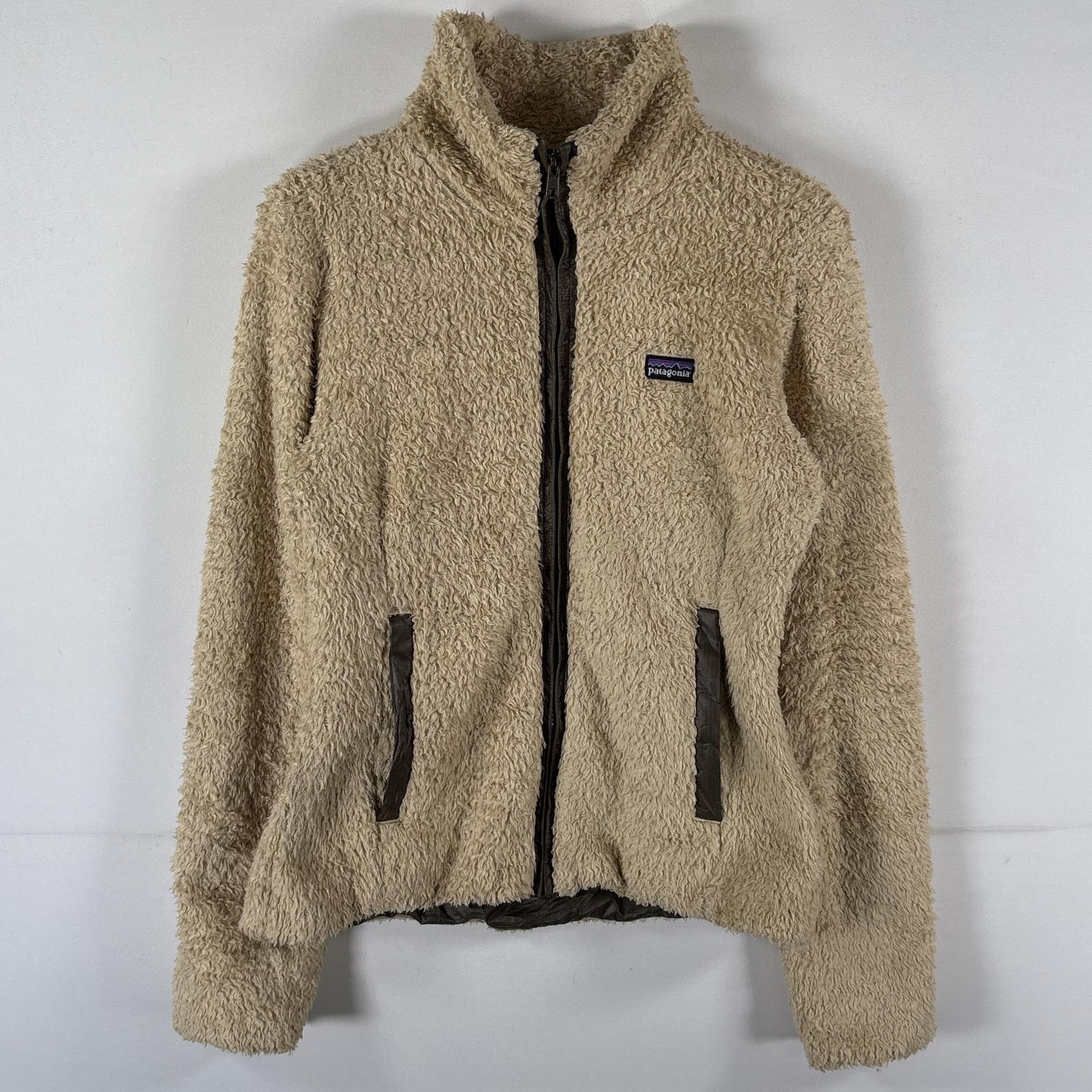 古着 パタゴニア patagonia フルジップフリースジャケット ロスロボスジャケット ワンポイントロゴ アウトドア S ベージュ レディース