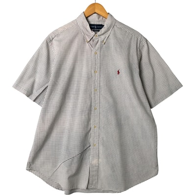 古着 ラルフローレン Ralph Lauren CLASSIC FIT クラシックフィット 半袖 ボタンダウン チェックシャツ メンズXL相当/eaa550514