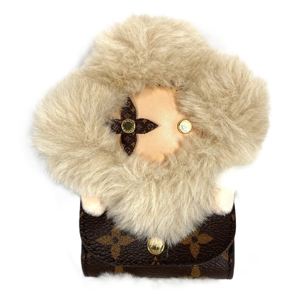 ルイヴィトン LOUIS VUITTON バッグチャーム ヴィヴィエンヌ ストラップ M02603 モノグラム イヤフォン バッグチャーム キーホルダー モノグラムキャンバス ブラウン 未使用
