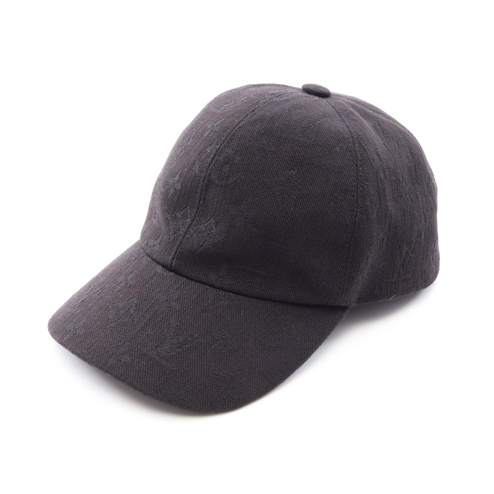 ルイ・ヴィトン LOUIS VUITTON モノグラム エッセンシャル キャップ 帽子 コットン メンズ ブラック系 M76585 【中古】