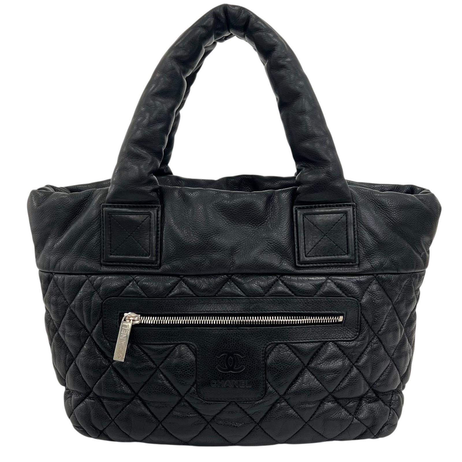 美品 CHANEL シャネル コココクーン 13番台 ハンドバッグ レザー ブラック レディース【中古】