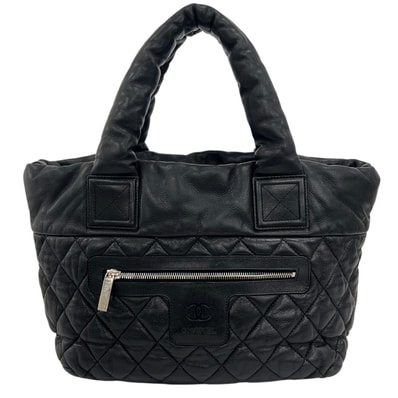 美品 CHANEL シャネル コココクーン 13番台 ハンドバッグ レザー ブラック レディース【中古】
