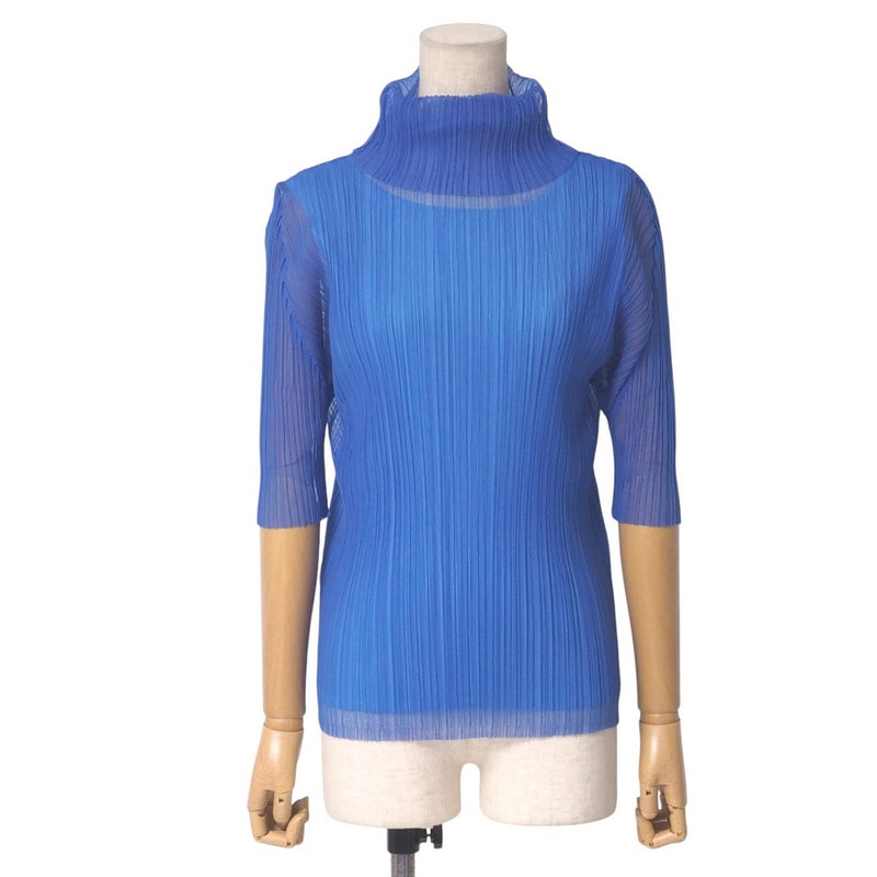 PLEATS PLEASE ISSEY MIYAKE プリーツプリーズ イッセイミヤケ カットソー サイズ4 タートルネック メッシュ プリーツ ブランド古着【中古】20250328/RA3866